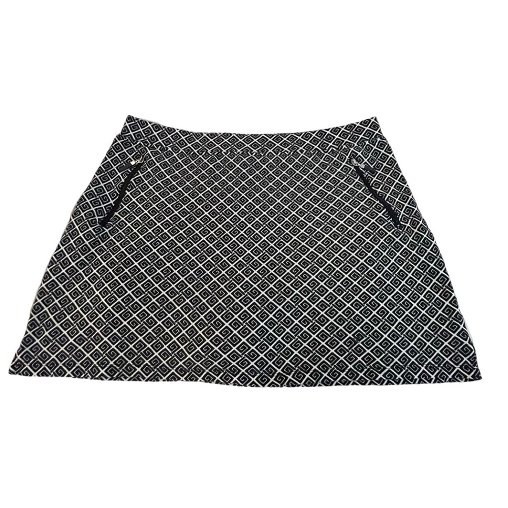 Jones New York Signature Black and White Greek Key Pattern Skorts Large